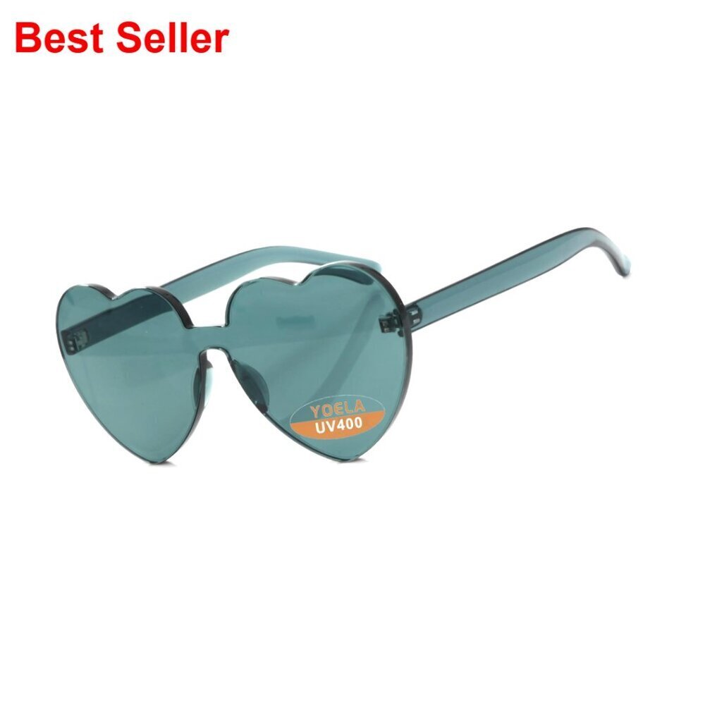 Oversized Rimless Heart Sunglasses UV400 Protection Polycarbonate Lenses